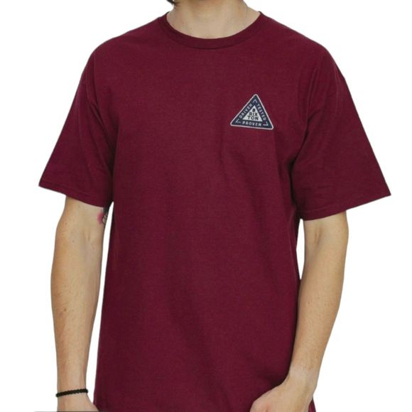 Brixton Graphic T-Shirt Mens Medium Burgundy Standard Fit Cotton Short Sleeve - Picture 2 of 11